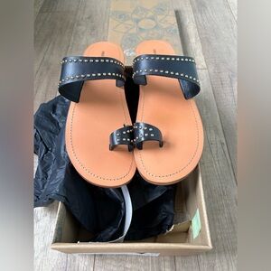 Free people Studded Black Leather Sandals
